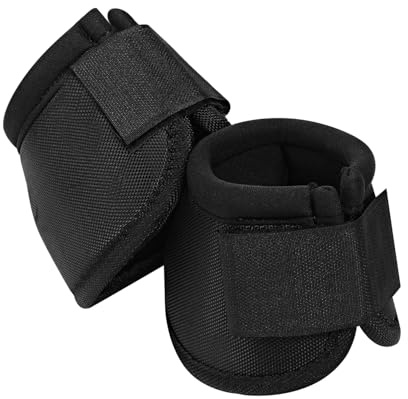 AccompMe Bell Boots for Horses - No Turn Bell Boots, Ballistic Overreach Bell Boots, Shock Absorbing Hoof Protection for Horses (Black, Large)