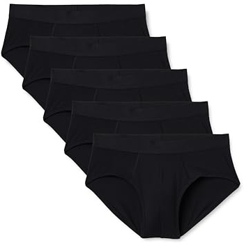 Amazon Essentials Herren Slip Aus Superweichem Modalstoff, 5er-Pack, Schwarz, L