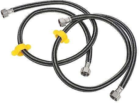 Didiseaon 2Pcs Stainless Steel Sink Connector Braided Hoses Burst-Resistant Flexible Hose for Tap Water Supply Line Extension