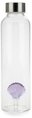 Balvi Bottiglia Atlatnis Shell Colore lilla Fatto a mano in borosilicato Vetro 0,5 L
