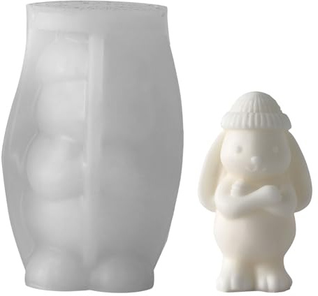 Celuicion 3D-Silikonform für Kaninchen, zum Gießen von Zement, Kaninchen – Modell zum Basteln und Dekorieren, für Kerzen, Veranstaltungen, Lehrer, kreative Kunst, Hobby zu Hause