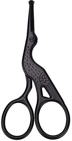 Crane Design Sax Rostfritt stål Professionell broderi sömnad Hantverkssax Verktyg för gör-det-själv-handarbete Handarbete Handarbete Pappersklippning 3,7 tum (Svart kransax med rund huvud)