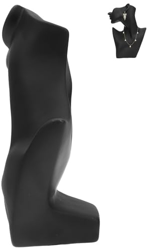 VOSAREA Busto Espositivo Design Semplice per Nero in Resina per Gioielli per Esposizione e Conservazione di Collane ed Orecchini, per Fiere e Negozi