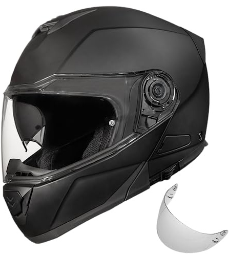 Daytona Helmets Glide Modular Motorcycle Helmet - DOT Approved Flip Up Helmet - Bluetooth Ready Full Face Motorcycle Helmet with Dual Visors for Men, Women & Youth