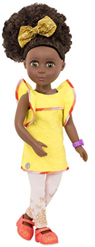 Glitter Girls Nelly, poupée articulée de 36 cm | Nelly, poupée articulée de 36 cm avec robe à volants, leggings papillons, nœud et chaussures à paillettes, 3 ans et +