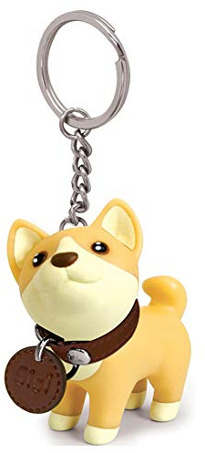 feifanshop Damen Herren Kristall Hund Klingglöckchen Charms Mit Liebe Band Schlüsselanhänger Taschenanhänger Schlüssel Taschen Anhänger für Handtaschen, Rückspiegel im Auto (Gelb)