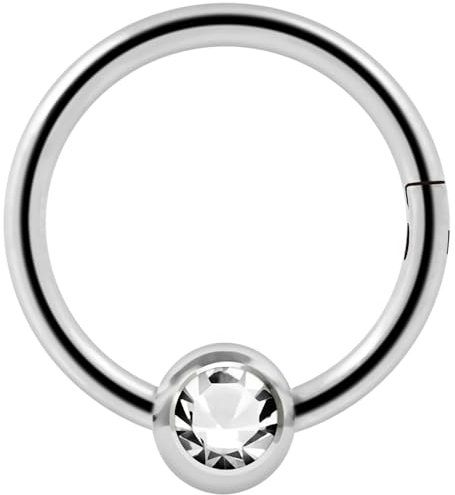 Monster Piercing - Nasenpiercing Septum - Ring - Segmentklicker aus Chirurgenstahl 316L mit Kugel Stabstärke: 16G (1,2mm); Durchmesser: 6mm bis 12mm. Hypoallergen.