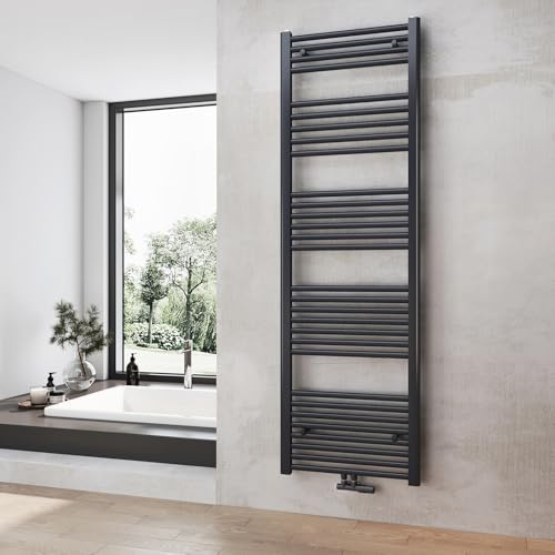 Heilmetz® Badheizkörper Anthrazit Handtuchtrockner Heizung 1600 x 500 mm Bad Heizkörper Handtuchheizkörper Mittelanschluss Handtuchwärmer