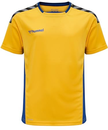 hummel Jungen Trikot Hmlauthentic Kids Poly Jersey S/Sports Yellow/True Blue, 164, 204920-5167-164