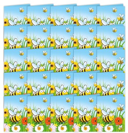 Bull & Bear Klappkarte mit Samentüte Honigwiese, bunte Blumenmischung, 25 Stück, Grußkarte Karte perfekt als Gruß und Geschenk für Hobbygärtner, Gartenfans