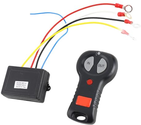 Set di Telecomando Senza Fili per Verricello 12V Set di Interruttori per Paranco Elettrico Singolo Senza Fili di Ricambio per Camion