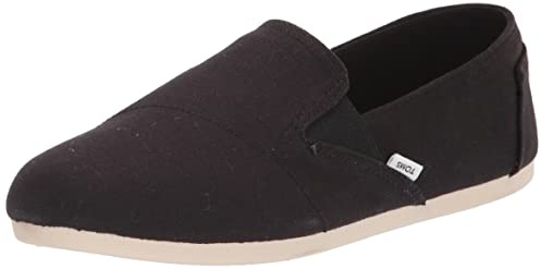 Toms Women's Redondo Loafer Flat, Black Canvas, 8