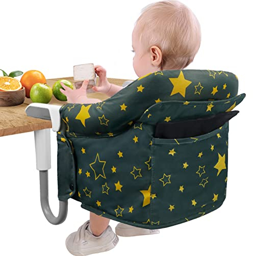 Teglu Portable High Chair Baby, Folding Hook on Seat Clip on Highchair with Seat Belt/Bag/Removable Seat for Home Travel,6-36 Months/33lb