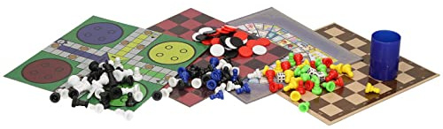 PaulStore 7 in 1 Games Set Compendium Chess, Draughts, Ludo, Goose, Backgammon, Snakes and Ladders Board Game for Ages 6 Years and Up | Nice Travel Games Set