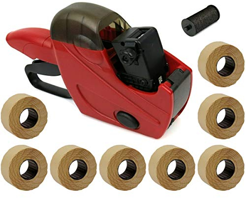 Preisauszeichner Uno C6 6-stellig SET-ANGEBOT | inklusive 8 Etikettenrollen nach Wunsch + 1 Ersatzfarbrolle | Handauszeichner von PB-Onlinehandel