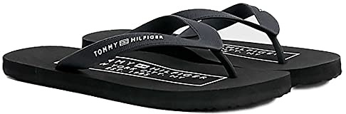 Tommy Hilfiger herr gummiHilfiger strandsandal Fm0fm04468Flip Flop, Svart, 40 EU