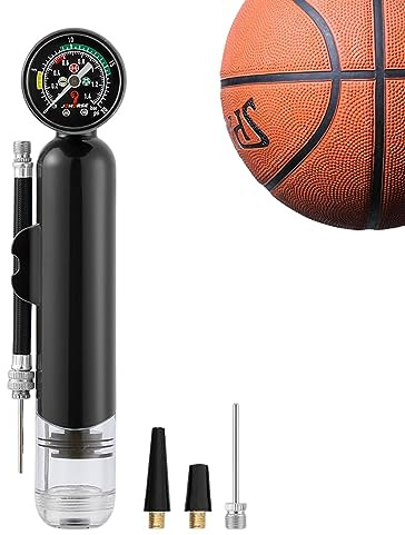 Onlynery Ballpumpen-Inflator | Kompakte Manometer-Kugelpumpe | Outdoor-Übungsball-Spielzubehör für Fußball, Basketball, Fußball, Volleyball, Wasserball, Gymnastikball