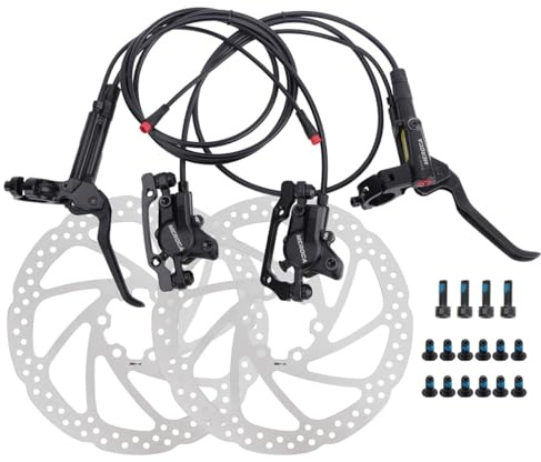 FukkeR 2 Kolben Mountainbike Hydraulische Scheibenbremse Vorne & Hinten 800mm/1500mm Fahrrad Bremse Aus Aluminium Mit 160mm Rotoren Und is/PM Caliper Adapter