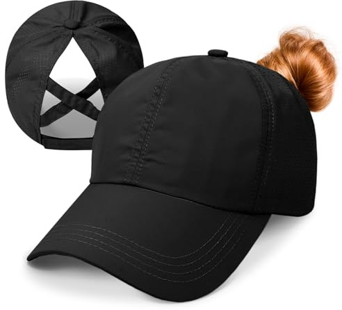 outfit spring Basecap Damen Pferdeschwanz Baseballkappe Frauen Sommer Schnell trocknende Masche Atmungsaktiv Criss Cross Sport Kappe Damen