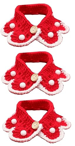 Angoily 3 Haustier-schal Hundekleidung Für -Outfit Halsketten Für Hundebekleidung Und Zubehör Haustier Halstuch Süßer Haustierschal Stricken Junge Großer