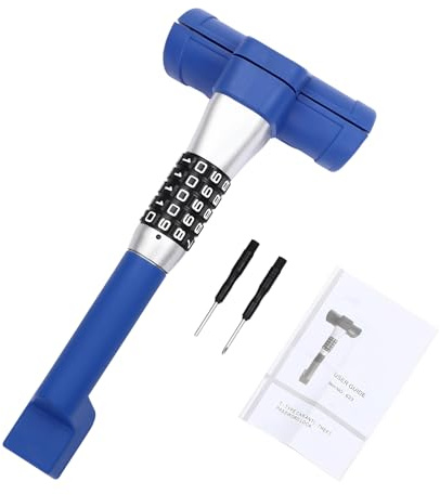 Lenkradschloss, Lenkradkralle Lenkradschloss für auto, Universal Auto Diebstahlschutz, Parkkralle mit Passwort, für Lenkräder mit Einem Durchmesser von Weniger als 2.4 Zoll (Blau)