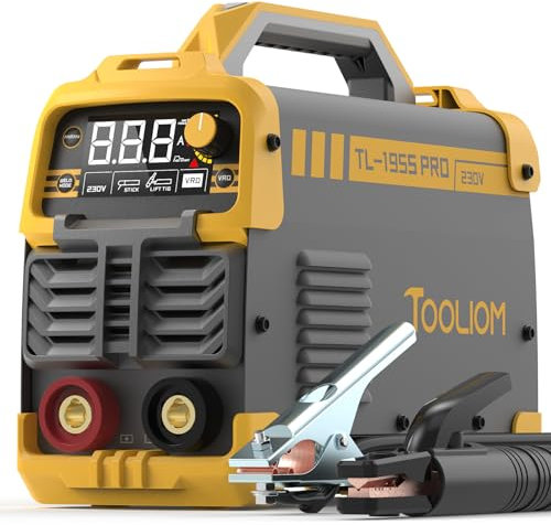 TOOLIOM 195A Stabschweißgerät 230V, Lift-TIG-Schweißgerät mit, LCD-Display, IGBT-Inverter mit einstellbarer Heißstart-/Lichtbogenkraft und optionalem VRD-Schweißgerät