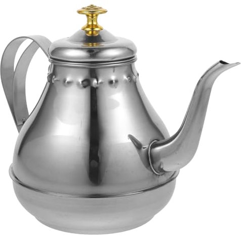 LABRIMP 1stück Wasserkocher Mit Teesieb Praktischer Kochtopf Für Gasherd Und Induktionskochfelder Für Tee Und Wasser Retro Design Silber