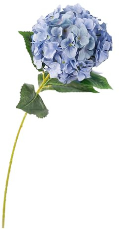 Flor Artificial de Hortensia, a Prueba de Decoloración, Tacto real, Tallo único, flor de Hortensia de seda Sintética Simulada, Flores de Hortensia Realistas para el Hogar, Fiesta (Azul claro)