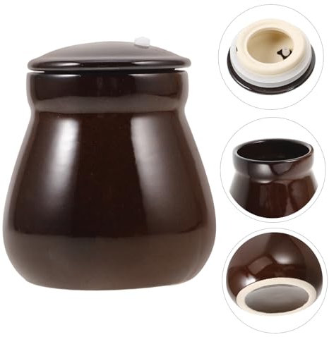 Cabilock Ceramic Food Storage Jar Mit Deckel Vielseitiger Behälter Für Kaffee Tee Und Stilvolles Finish Großes Volumen Für Aufbewahrung Effektive Versiegelung Für Frische Und Geschmack