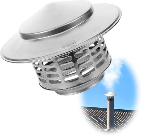 Schornstein Regenhaube 4/5/6.3/7.5 Cm Schornsteinabdeckung, 304 Edelstahl Kaminabdeckung Kaminhaube Regenhut Entlüftungshaube Kaminhut Vogelschutzgitter(6.3 cm-2.5 in)