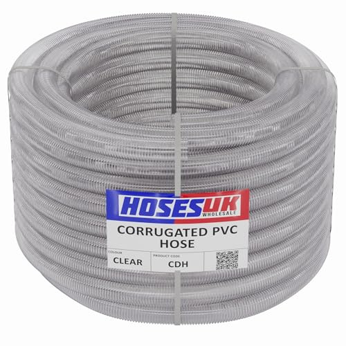 25mm - 25 Metre Clear Flexible PVC Cable Protection Ducting Cover Trunking Embedding Outdoor Burial Underground Trenching Mud Soil