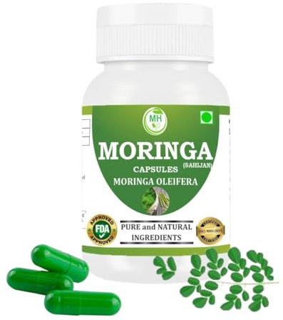 Morsan Healthcare Moringa (Moringa oleifera) Capsule | Pack of 60 x 500 MG. Vegetarian Capsules | Natural Herbal Supplement | GMP Certified | Gluten Free (Pack of 1)
