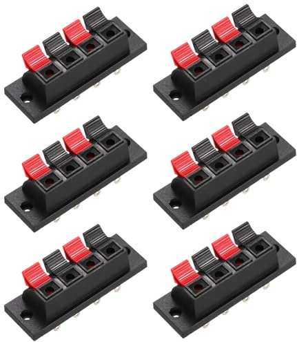 QUARKZMAN 8 STK 4-Wege Lautsprecher Feder Anschlussklemme Clip Push Release | Verbindungsplatte Buchsenstecker Lautsprecherklemmenleiste Block Lautsprecherverbindungsklemme Testclip WP4-1