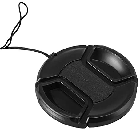 Front Lens Cover Center Pinch Lens Cap Cover With Anti-lost Strap For With Anti-lost Strap For DSLR Cameras