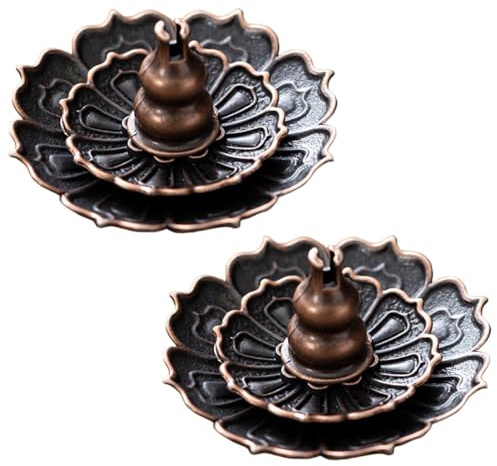 COYUN 2 Pcs Quemador De Incienso De Loto, Soportes De Loto Porta Incienso De Loto De Palo Quemador De Incienso Receptor Ceniza Soporte Incienso Loto Para Decoración Del Hogar,Accesorios De Meditación