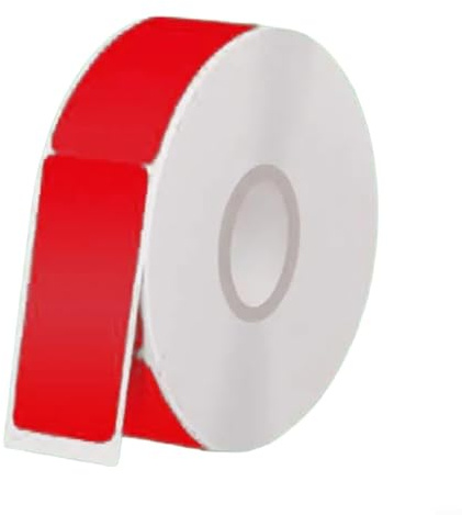 Kabeletiketten-Aufkleberband, 109 x 12 mm, Thermopapier, wasserdicht, reißfest, stark klebend, für D11/P11/P12/P15/D30/D30S/D32/D35 Etikettendrucker zur Netzwerk-Faser-Draht-Identifizierung (rot)