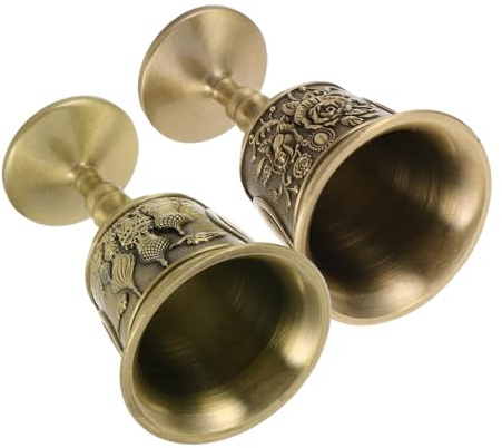 IMIKEYA 2 Pezzi Calici Medievali Vintage Bicchieri da Vino Dorati per Cerimonie Reali Anniversari e Feste Set con Design e Fiore Calici da Offerta Rinascimentale
