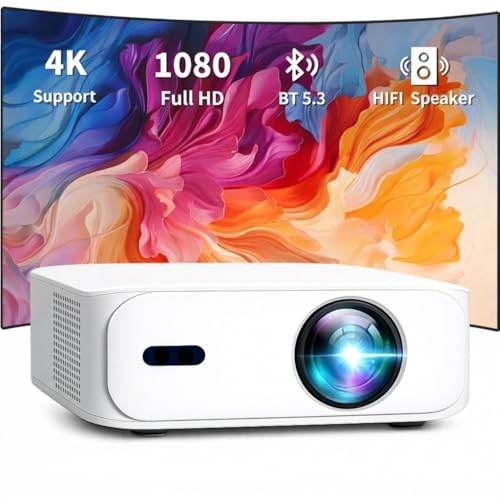 BOSS A5 Portable Projector | 1920×1080 Full HD | 4000 Lumens | Android OS, Wi-Fi & Bluetooth | HDMI, USB, Remote | Ceiling & Floor Mount | 12ft Screen |