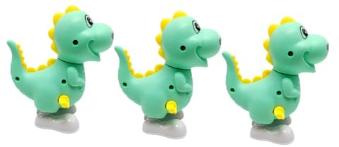 SOPOTUTU 3Pcs Wind-up Jumping Dinosaur for Clockwork Animal Playthings Safe Early Learning for Hand-Eye Coordination and Interactive Fun Random Color