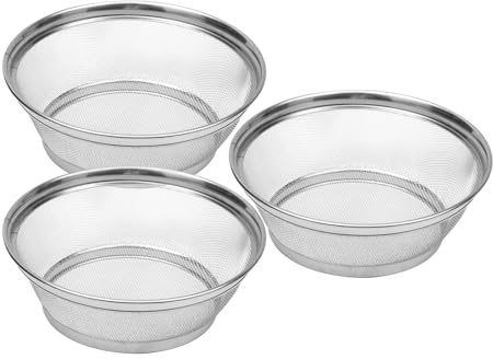 DOITOOL Lot de 3 Passoires Renforcées en Acier Inoxydable 28 Cm, Paniers D'égouttage Multi-usages pour Fruits et Légumes, Évacuation Rapide D'eau, Panier de Vidange la Cuisine Solide