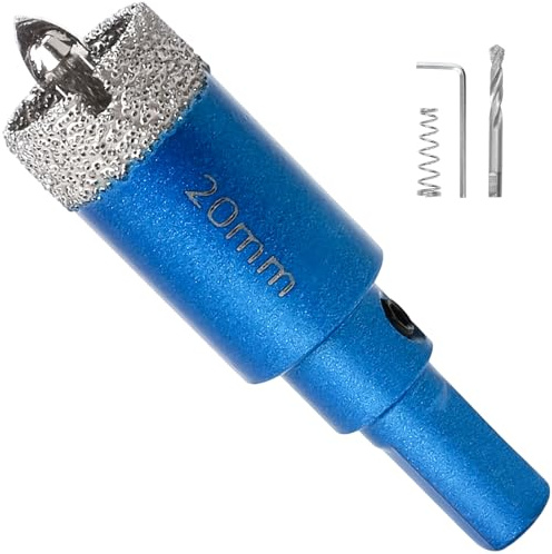 COEWUR Diamond Hole Saw Cuttur with Pilot Center Drill Bit for Tile, 20mm | Vacuum Brazed Diamond Core Hole Cutter for Porcelain, Glass, Ceramic, Marble