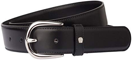Aigner Men Daily Basis Ledergürtel mit Silberverschluß 3,5 cm black 115
