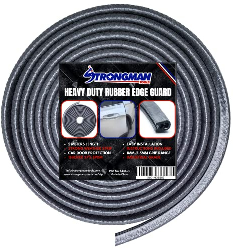 Strongman Tools | 5 Meters / 16.4 Foot | U Shape Rubber Seal Trim Protector Strip & Window and Door Edge Guard | Weather Proofing for your Car, Van, Caravan and Boat
