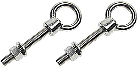 US Cargo Control Shoulder Eye Bolts - Stainless Steel Type 316 - Long - 3/4 x 18 - 2 Pack