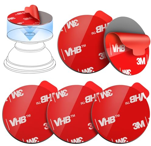 volport Lot de 5 pastilles adhésives pour base de prise Pops : lot de 5 autocollants de rechange pour support pliable de téléphone - 3,5 cm