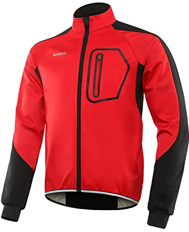 BERGRISAR Chaqueta Ciclismo Hombre Invierno Abrigo Impermeable Polar Softshell Chaqueta MTB Maillots de Motorista BG011