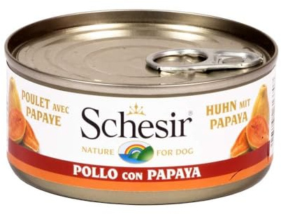 Schesir, Feuchtnahrung für erwachsene Hunde mit Hähnchen und Apfel in weichem Gelee - Gesamt 2,7 kg (18 Dosen à 150 g)