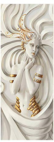 oxiang Adesivi per Porte Interne 3D Statua Adesivo Murale Decorazione Familiare Adesivo Camera da Letto Bagno Rimovibile Poster Adesivi per Porte-77x200cm