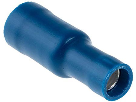 RS PRO Buchse ø 5mm Isoliert Blau Kabelschuh Rundstecker, max. 2.5mm², Ummantelt, Packung a 1000 Stück