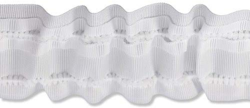 INTERDECO Gardinenband und Universal Kräuselband zum Aufnähen, aus Polyester, Weiß, 50 mm breit, für Gardinen und Vorhänge, Typ 5102002, 10 Meter